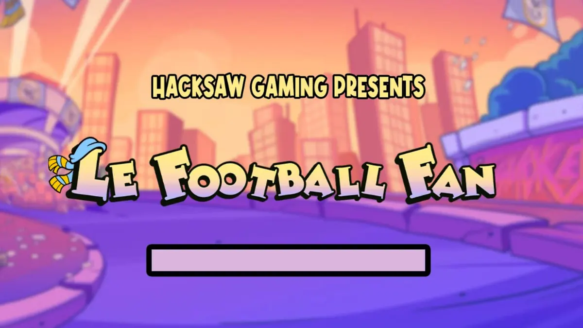 Mascote guaxinim do slot Le Football Fan em um estádio de futebol